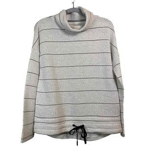 NIC+ZOE Womens Beige Striped‎ Turtleneck Knit Desert Daydream Top Sz XS